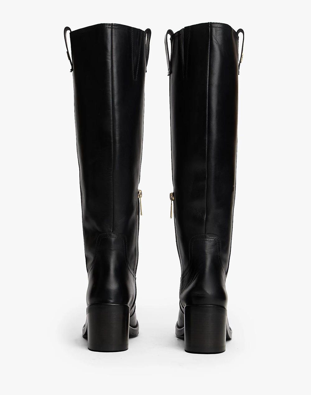 TOMMY HILFIGER RIDING LTHR LONG BOOT BLOCK HEEL
