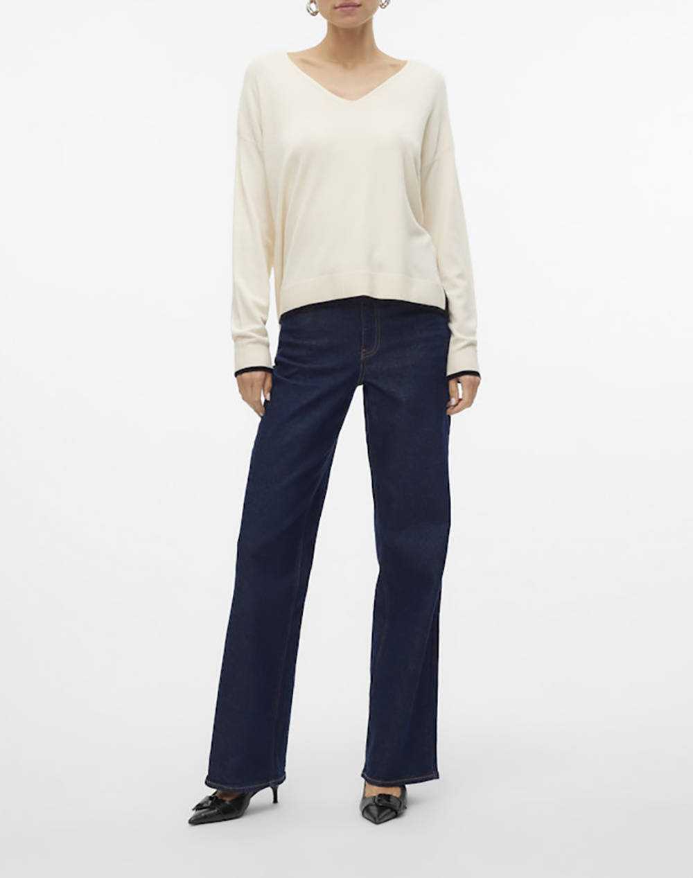 VERO MODA VMBREEZE LS V-NECK PULLOVER BOO