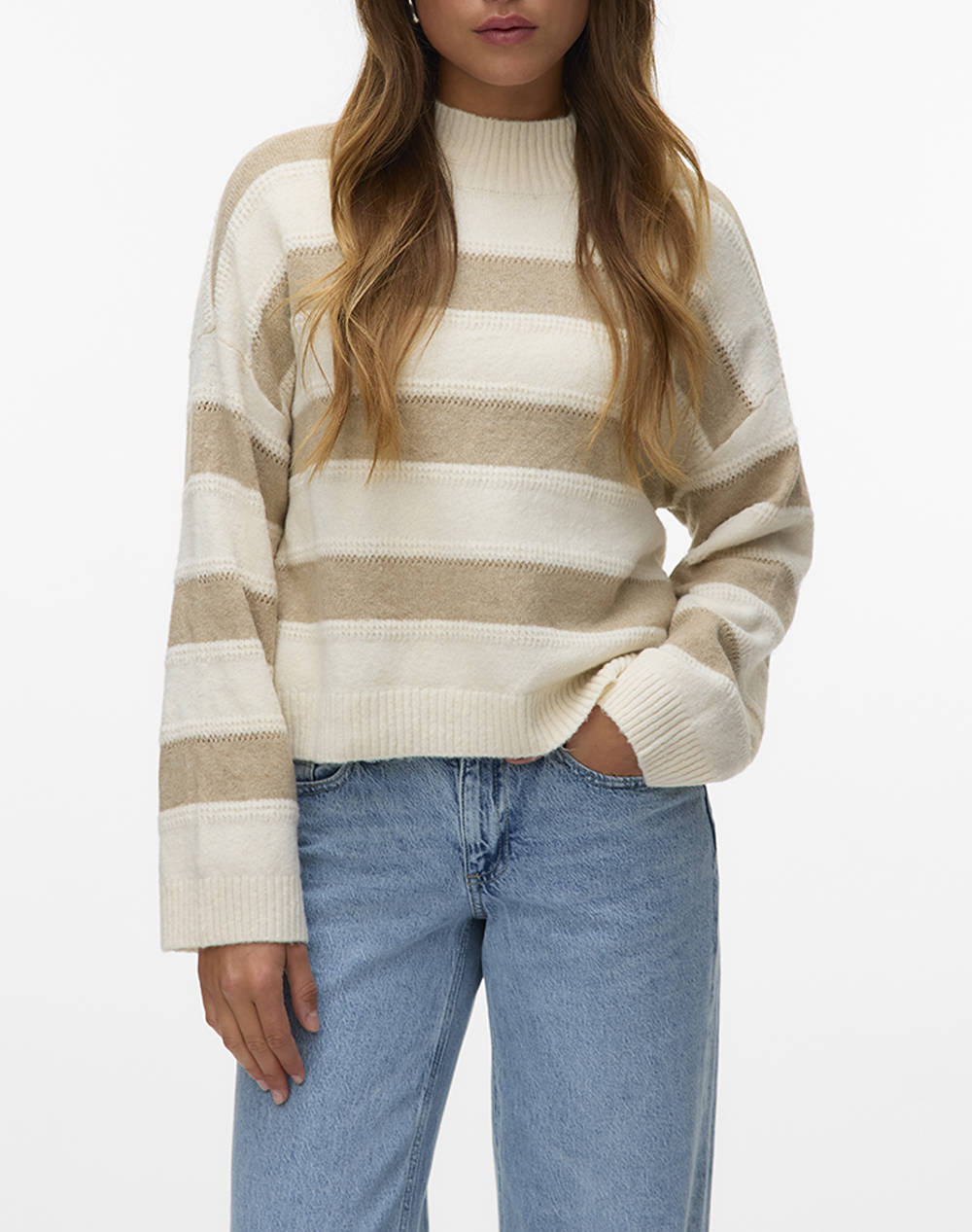 VERO MODA VMINEZ LS HIGHNECK SHORT PULLOVER BOO