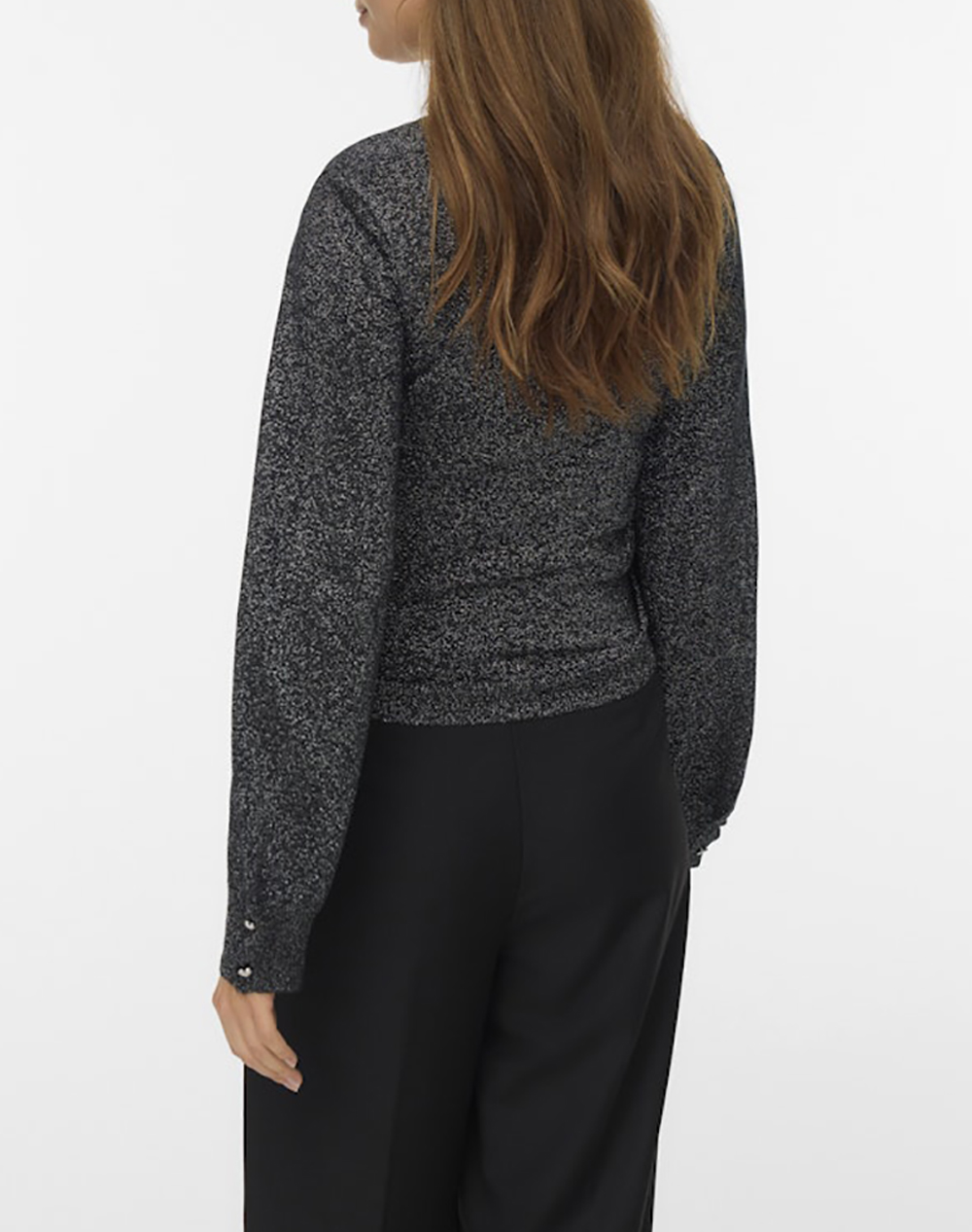 VERO MODA VMILONA LS V-NECK BUTTON PULLOVER BOO