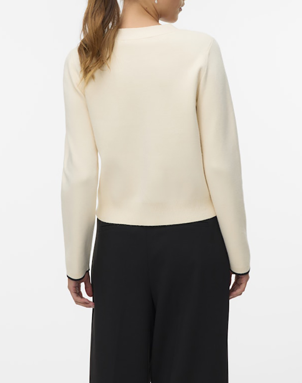 VERO MODA VMGOLD LS V-NECK CONTRAST CARDIGAN