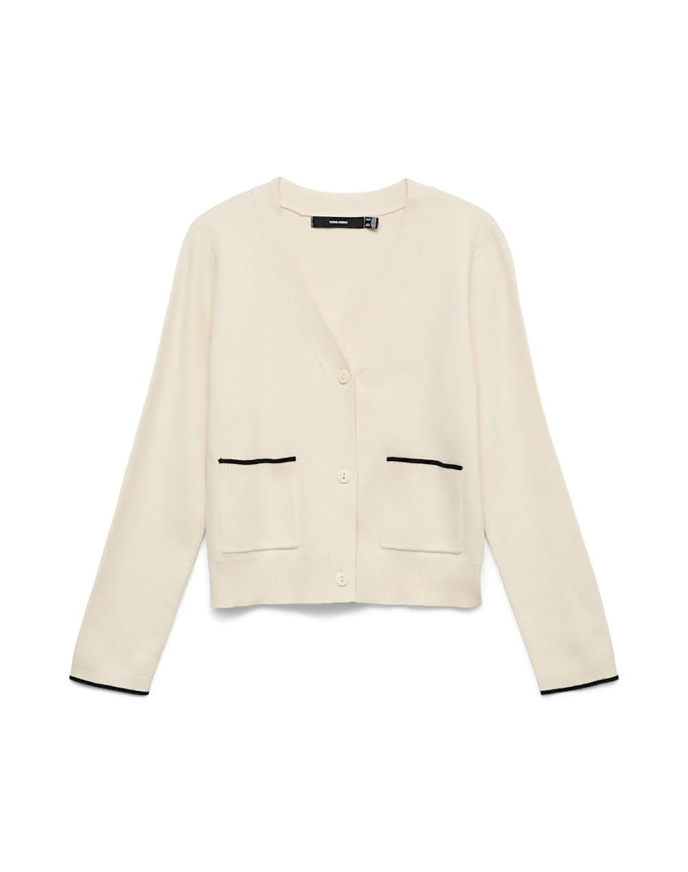 VERO MODA VMGOLD LS V-NECK CONTRAST CARDIGAN