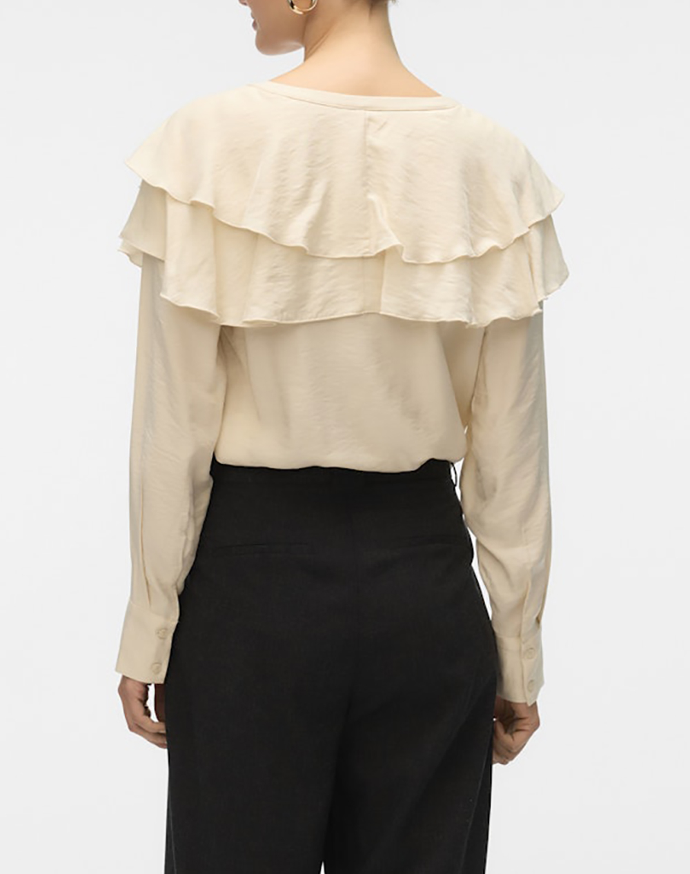 VERO MODA VMLIZZI LS FLOUNCE TOP WVN GA