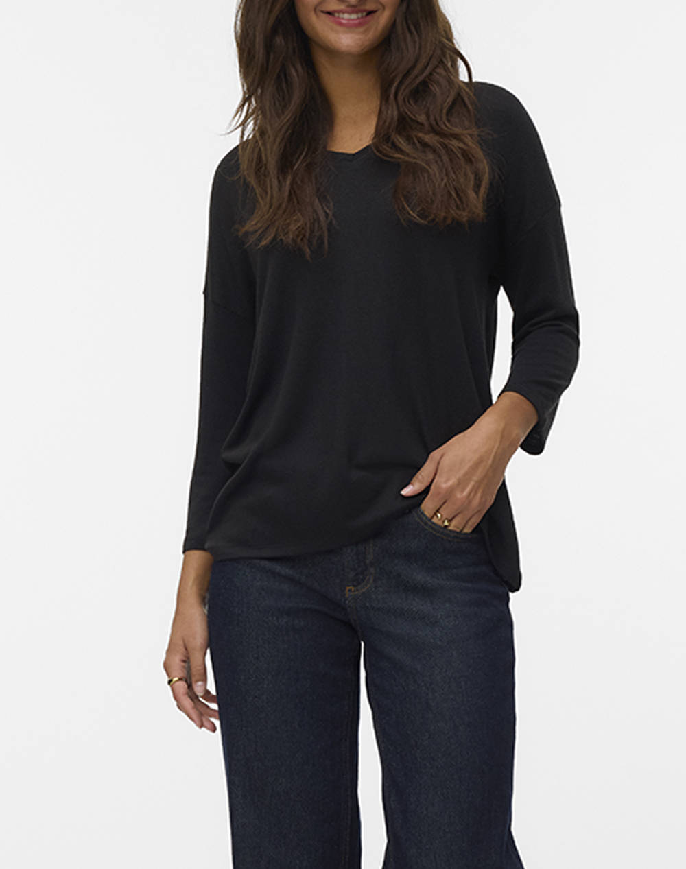 VERO MODA VMBRIANNA 3/4 V-NECK BLOUSE BOO