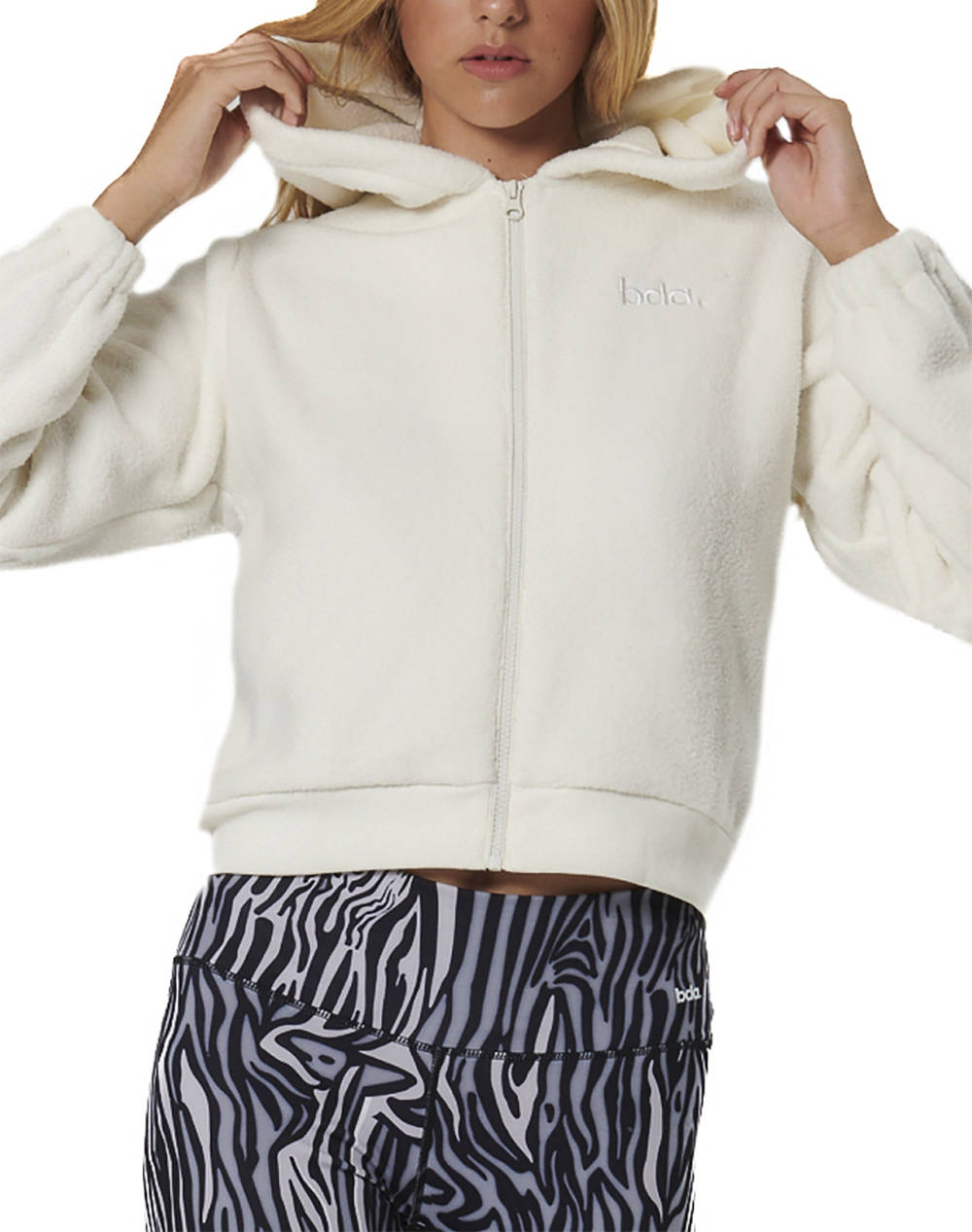 BODY ACTION WOMENS FULL-ZIP SHERPA FLEECE HOODIE