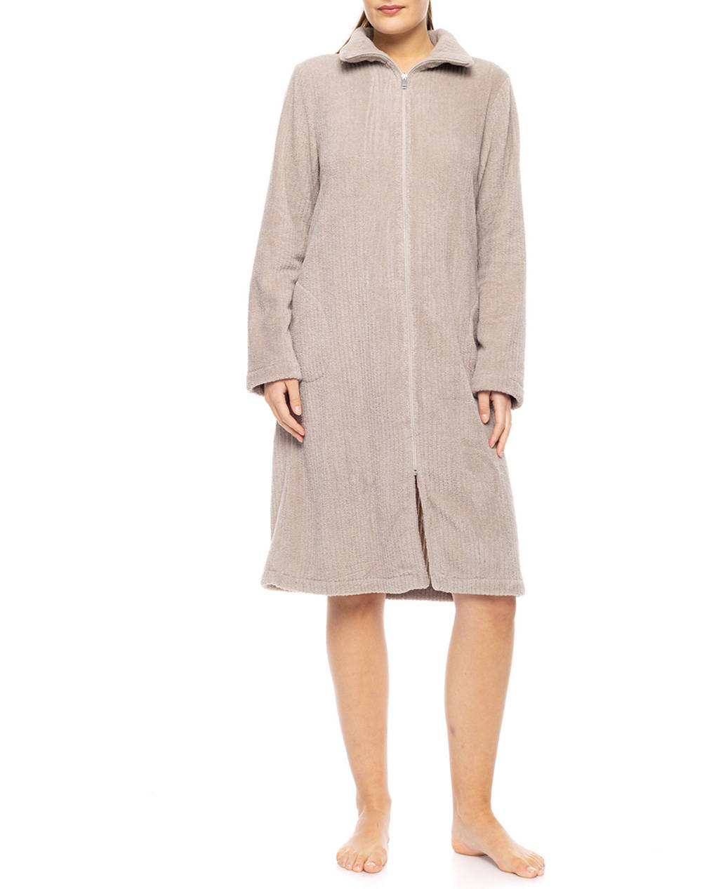 PINK LABEL ROBE ZIPPER FLEECE STRIPE