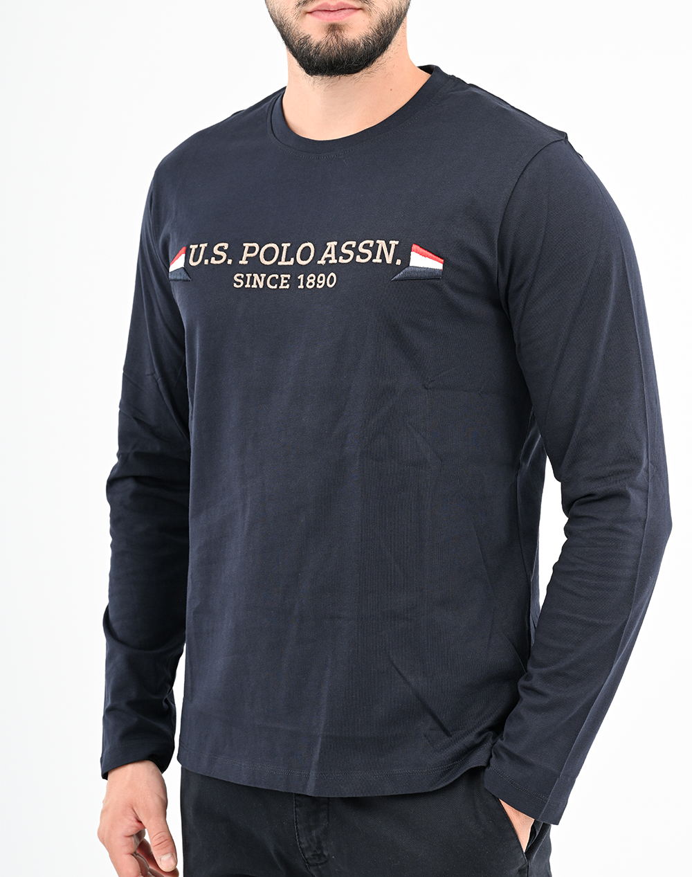 US POLO ASSN JOEL 001016 E63B T SHIRT LS МЪЖКА БЛУЗА