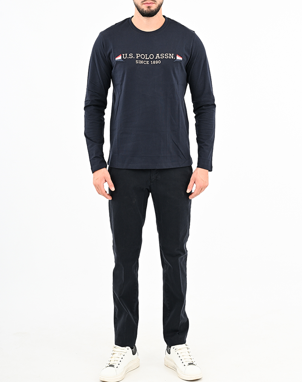 US POLO ASSN JOEL 001016 E63B T SHIRT LS МЪЖКА БЛУЗА