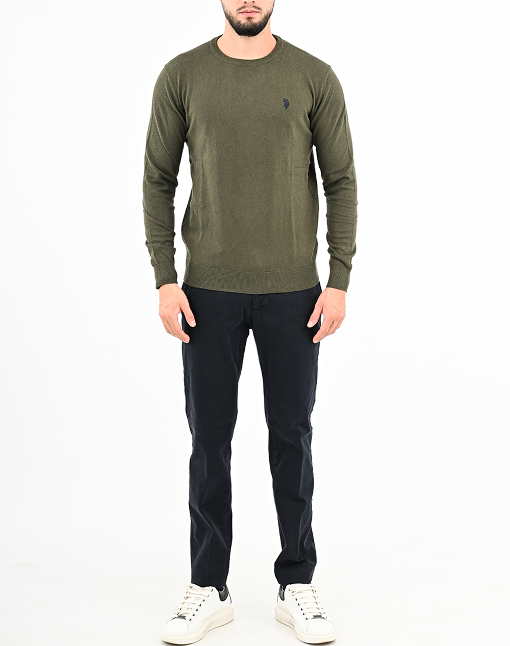 US POLO ASSN MAX 000390 EH33 BASIC FLEECE ROUND NECK МЪЖКИ СУИТШЪРТ