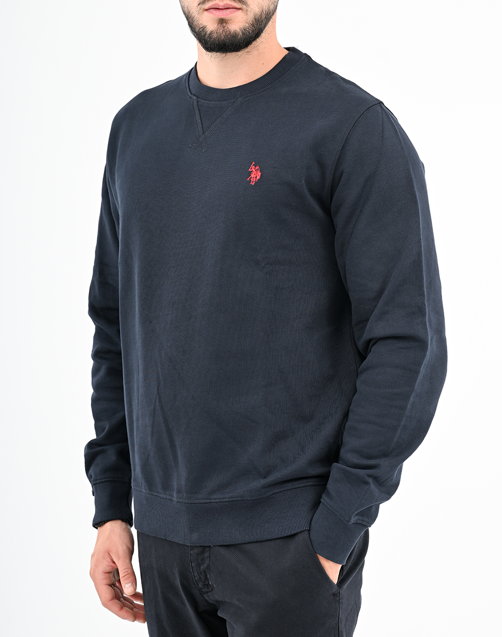 US POLO ASSN MAX 000390 EH33 BASIC FLEECE ROUND NECK МЪЖКИ СУИТШЪРТ