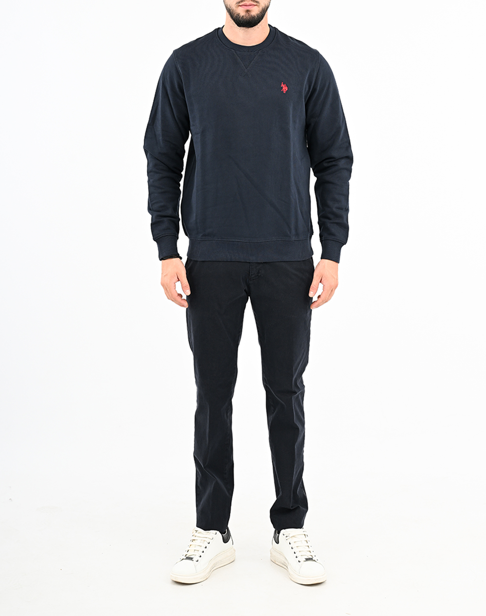 US POLO ASSN MAX 000390 EH33 BASIC FLEECE ROUND NECK МЪЖКИ СУИТШЪРТ
