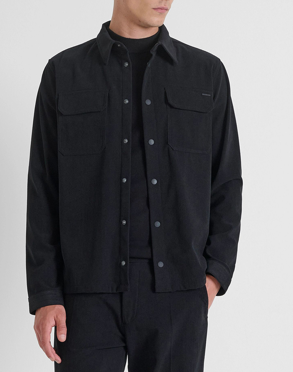 ANTONY MORATO MMSL00765FA300027 MIN OF 6 SHIRT REGULAR FIT IN CORDUROY FABRIC WITH LOGOED METAL BADGE МЪЖКА ТЕНИСКА