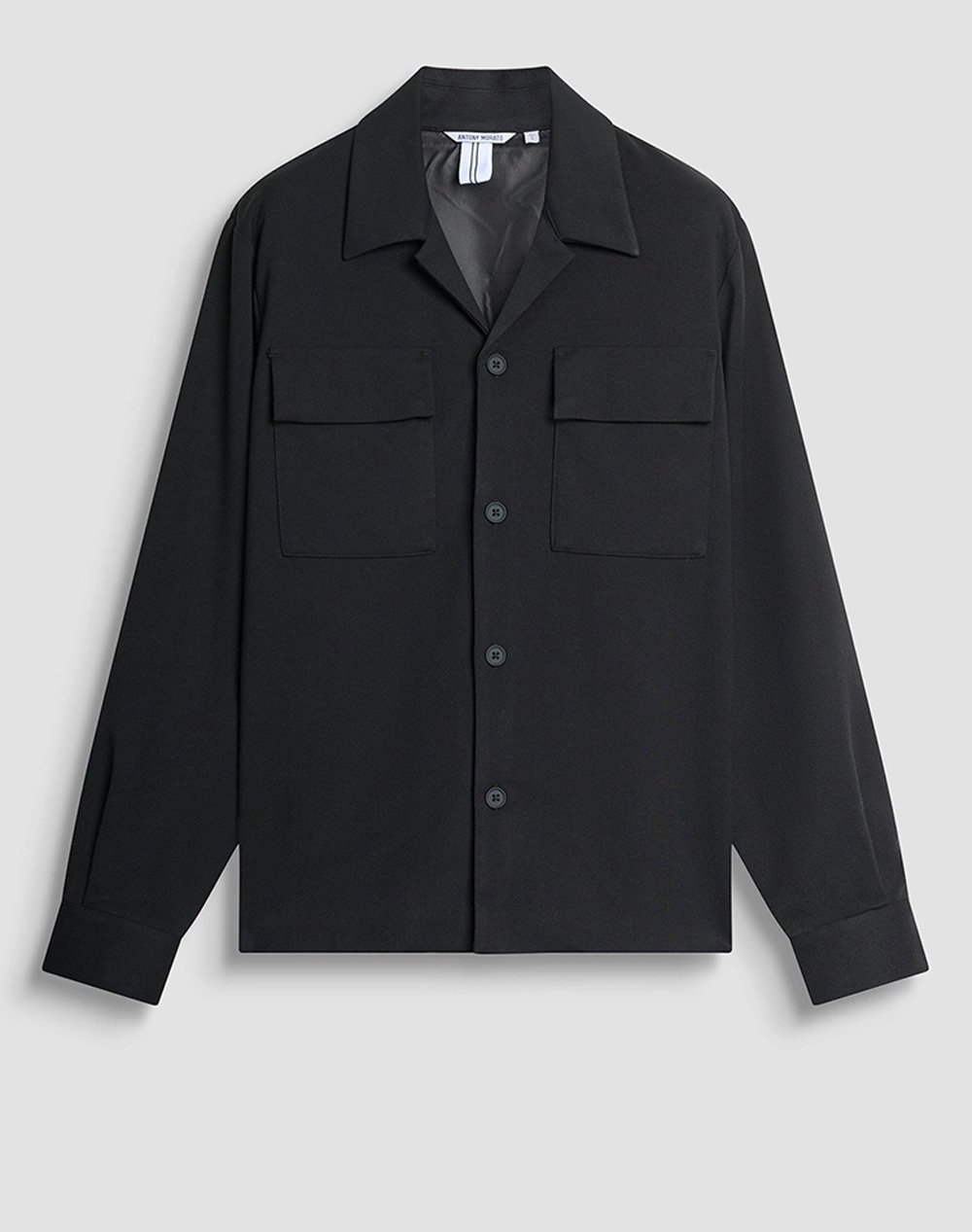 ANTONY MORATO MMSL00776FA600260 MIN OF 6 SHIRT REGULAR FIT IN STRETCH VISCOSE BLEND FABRIC TWILL CONSTRUCTION WITH LOGOED METAL BADGE МЪЖКА ТЕНИСКА