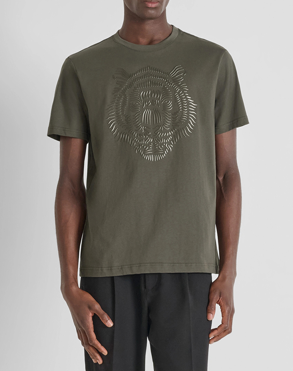 ANTONY MORATO MMKS02566FA100240 MIN OF 6 T-SHIRT REGULAR FIT IN JERSEY COTTON FABRIC WITH RUBBER REFLECTIVE TIGER PRINT МЪЖКА ТЕНИСКА