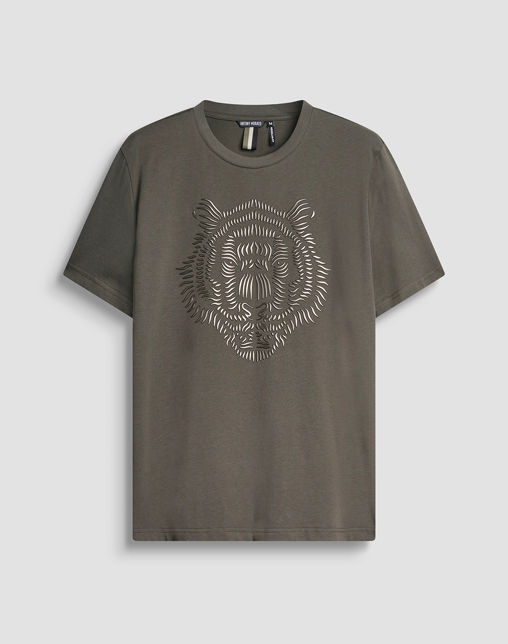 ANTONY MORATO MMKS02566FA100240 MIN OF 6 T-SHIRT REGULAR FIT IN JERSEY COTTON FABRIC WITH RUBBER REFLECTIVE TIGER PRINT МЪЖКА ТЕНИСКА