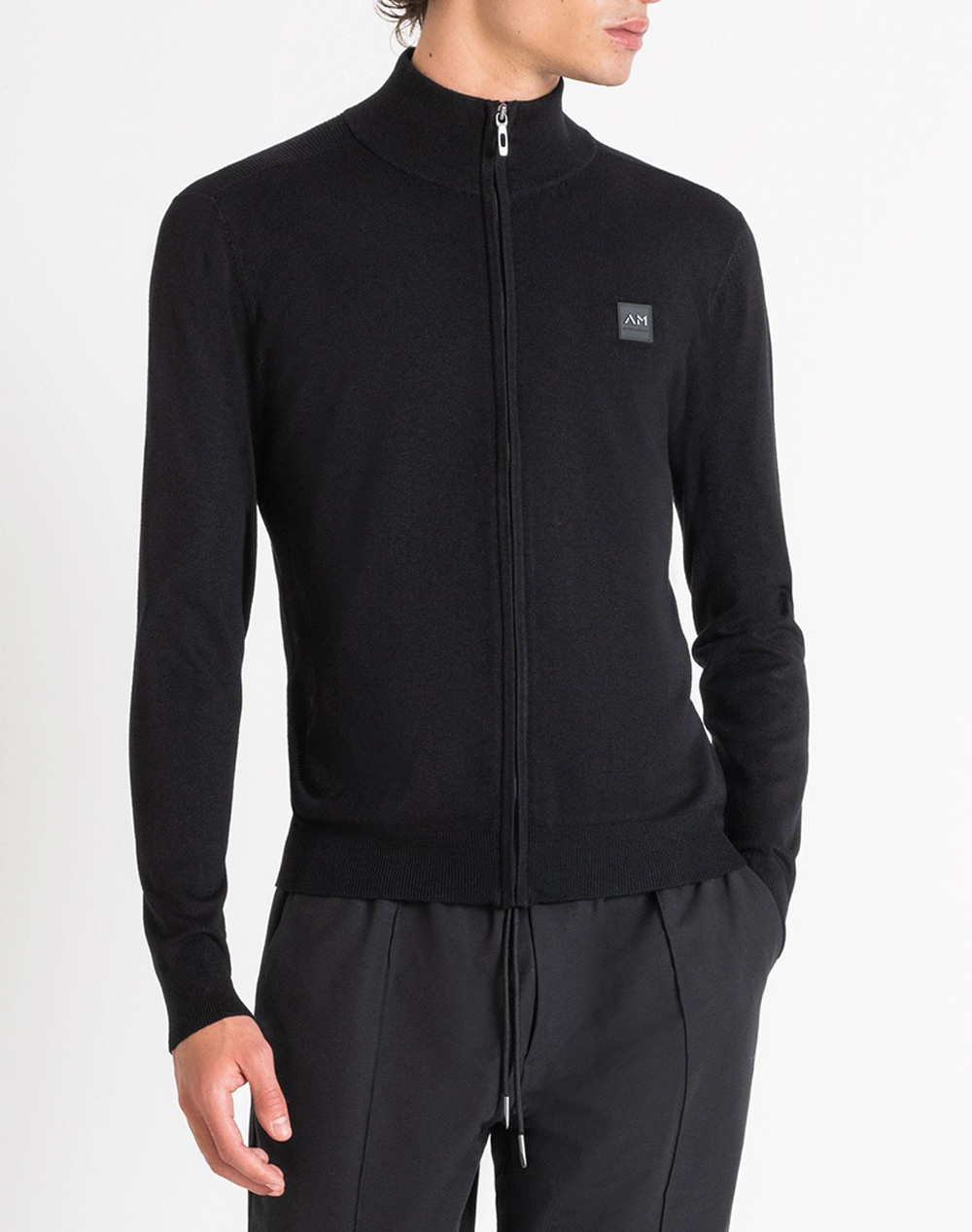 ANTONY MORATO MMSW01441YA500002 MIN OF 6 SWEATER SLIM FIT IN VISCOSA BLEND YARN WITH METAL LOGO RUBBER PATCH МЪЖКИ ПУЛОВЕР