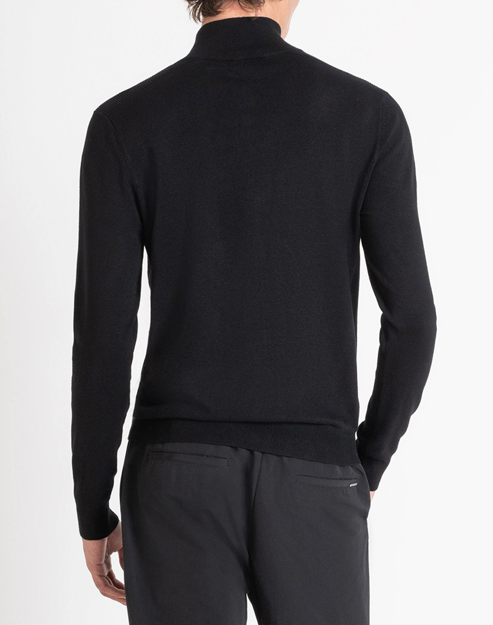ANTONY MORATO MMSW01441YA500002 MIN OF 6 SWEATER SLIM FIT IN VISCOSA BLEND YARN WITH METAL LOGO RUBBER PATCH МЪЖКИ ПУЛОВЕР