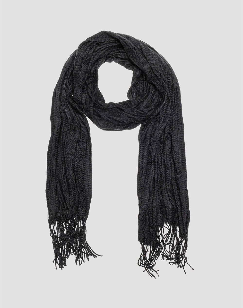 ANTONY MORATO MMSC00376AF040001 MIN OF 6 SCARF WOVEN IN JAQUARD ALL OVER HERRINGBONES MOTIF AND WRINKLED TREATMENT МЪЖКА ШАЛ