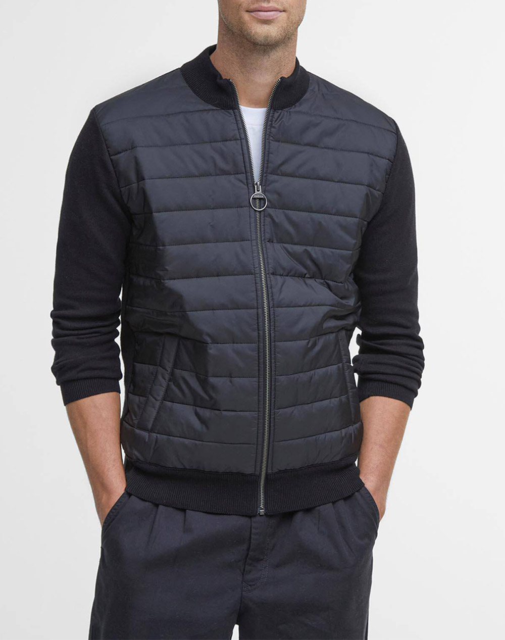 BARBOUR ESSENTIAL CARN BAFFLE ZIP THROUGH KNITTED JUMPER