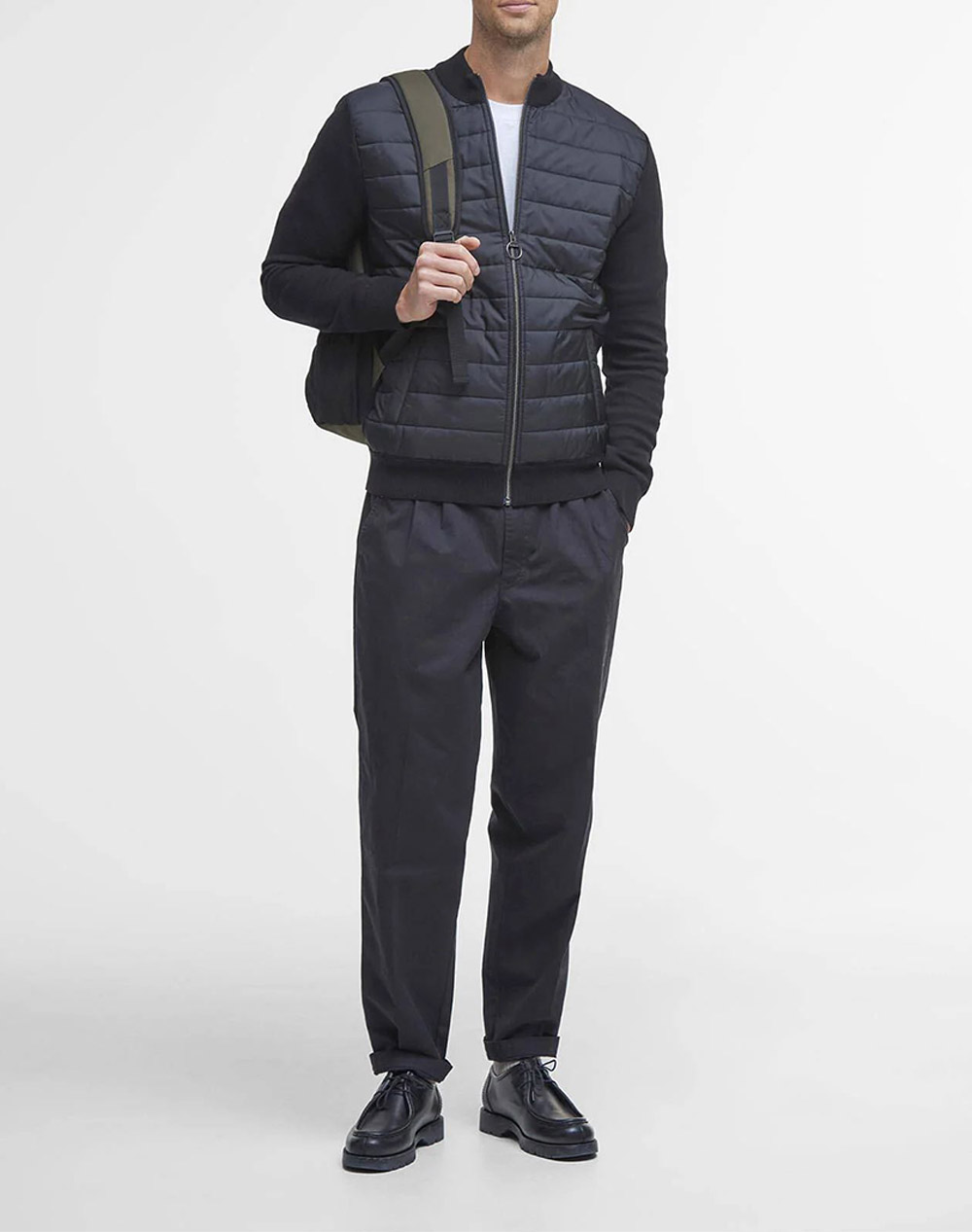 BARBOUR ESSENTIAL CARN BAFFLE ZIP THROUGH KNITTED JUMPER