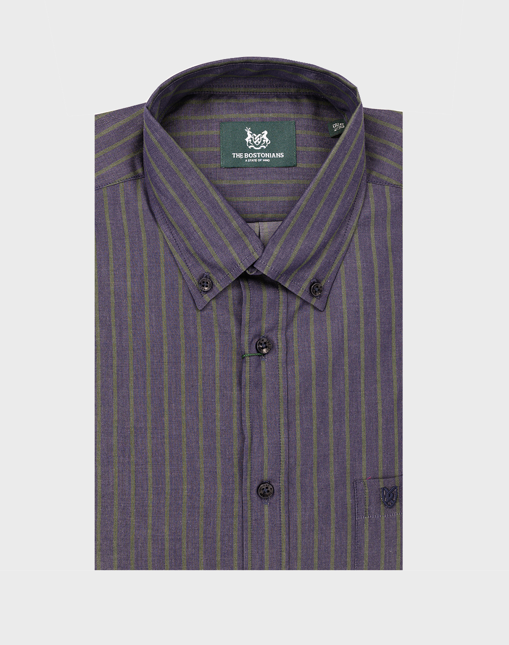 THE BOSTONIANS РИЗА ACORN TWILL REGULAR FIT Stripe TWILL Button-down Regular FIT
