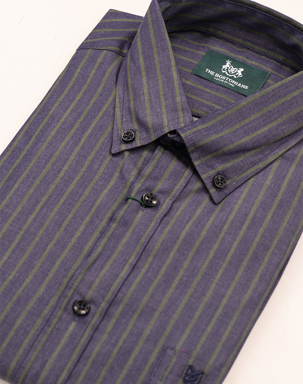 THE BOSTONIANS РИЗА ACORN TWILL REGULAR FIT Stripe TWILL Button-down Regular FIT