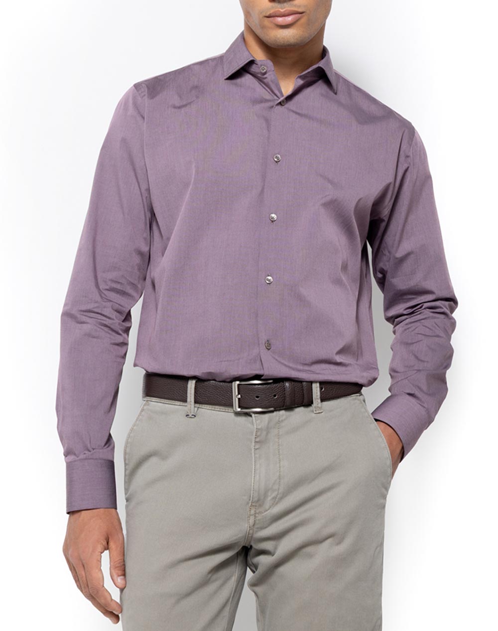 THE BOSTONIANS РИЗА ПОПЛИН CUSTOM FIT Plain POPLIN Semi-rex Custom FIT