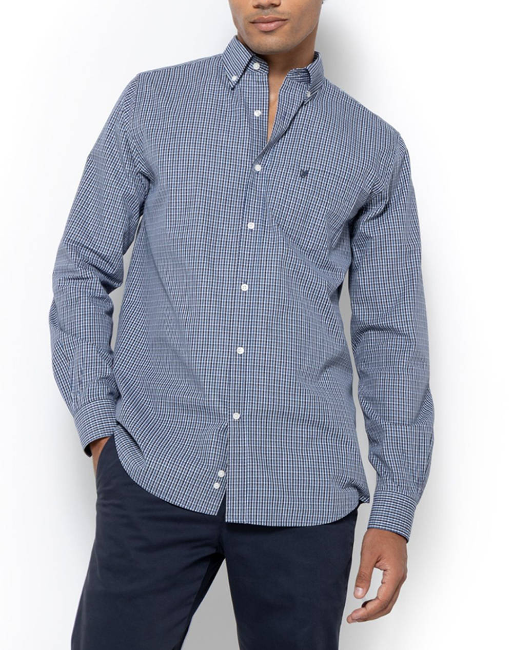 THE BOSTONIANS РИЗА CHESTER POPLIN REGULAR FIT MiniCheck POPLIN Button-down Regular Fit