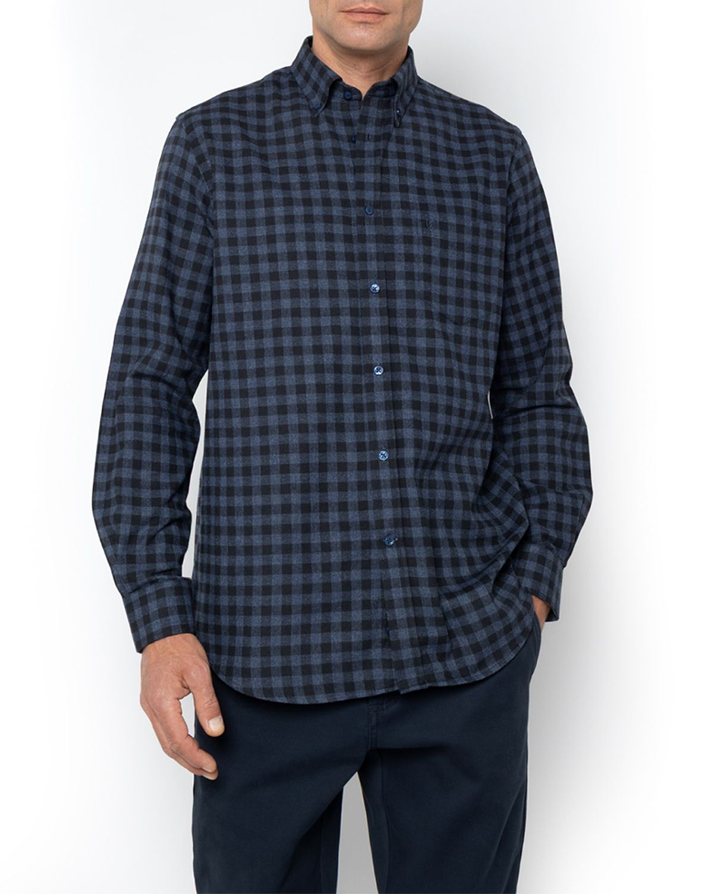 THE BOSTONIANS РИЗА MAVERICK FLANNEL REGULAR FIT MedCheck FLANNEL Button-down Regular FIT