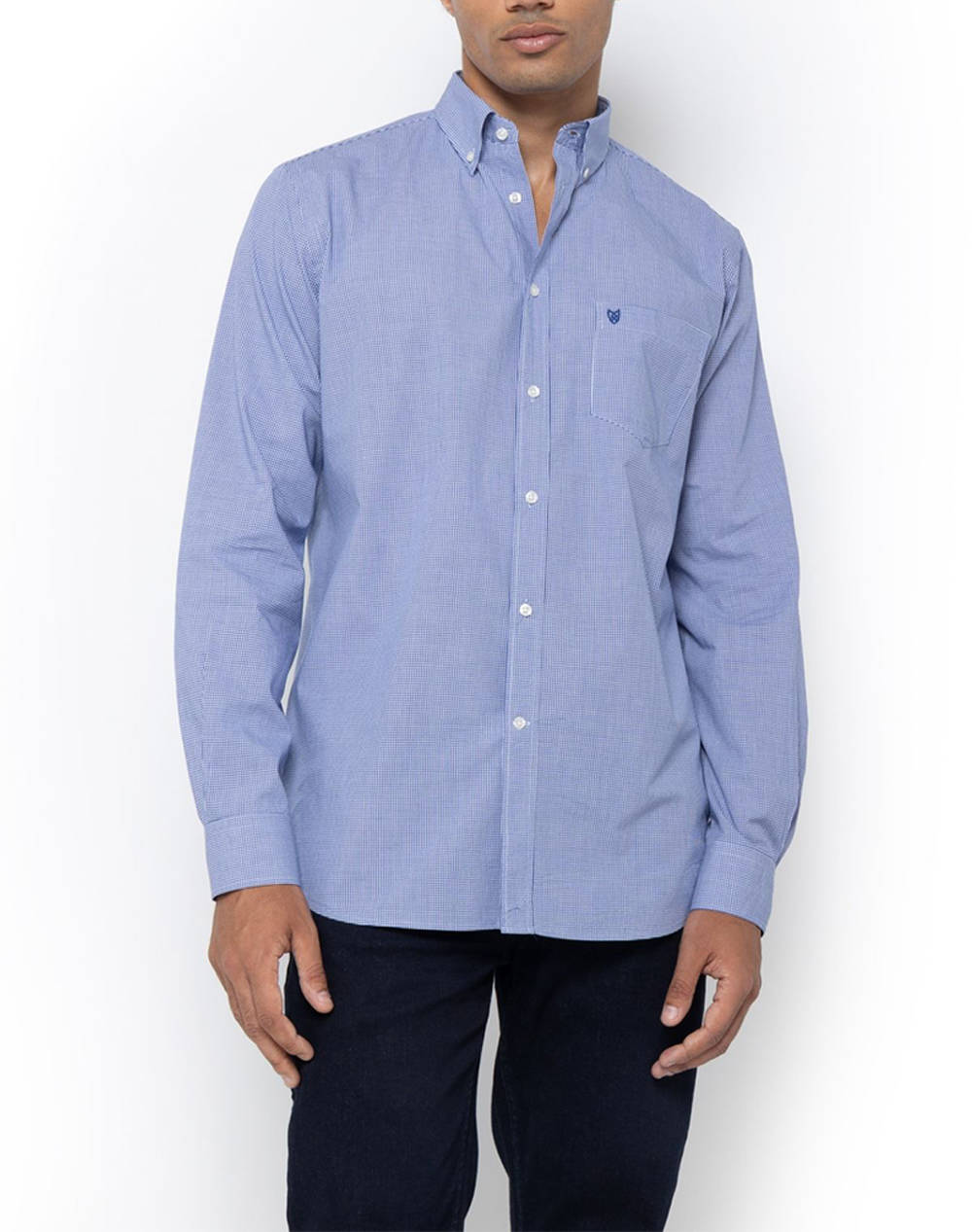 THE BOSTONIANS РИЗА CHESTER POPLIN REGULAR FIT MiniCheck POPLIN Button-down Regular Fit