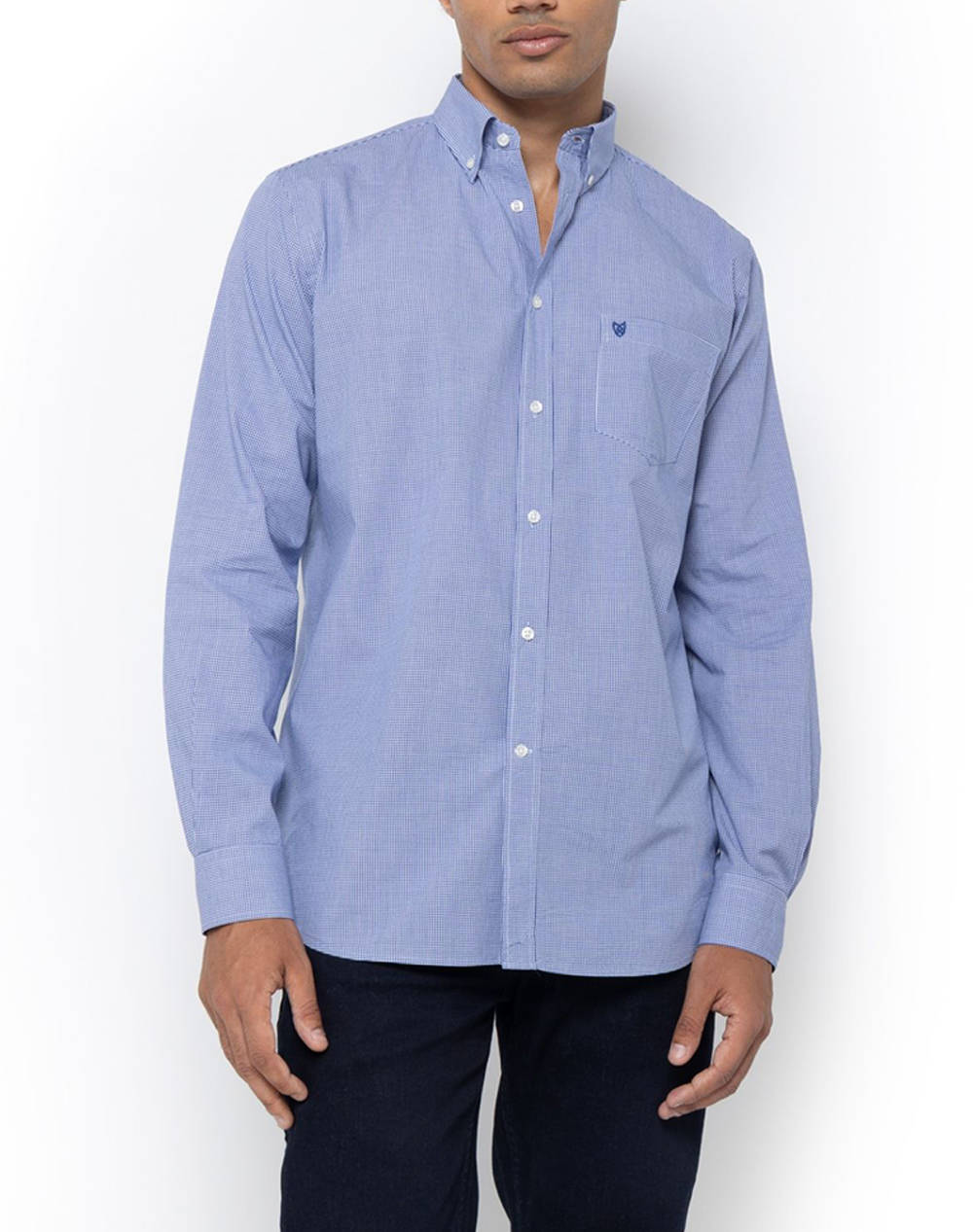 THE BOSTONIANS РИЗА CHESTER POPLIN REGULAR FIT MiniCheck POPLIN Button-down Regular Fit
