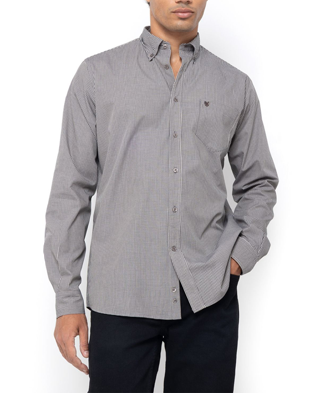 THE BOSTONIANS РИЗА CHESTER ПОПЛИН REGULAR FIT MiniCheck POPLIN Button-down Regular Fit