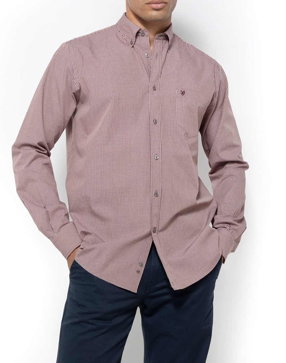 THE BOSTONIANS РИЗА CHESTER ПОПЛИН REGULAR FIT MiniCheck POPLIN Button-down Regular Fit