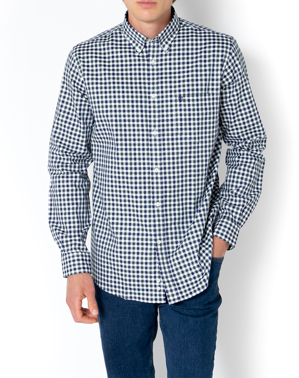THE BOSTONIANS РИЗА MAVERICK TWILL REGULAR FIT MedCheck TWILL Button-down Regular FIT