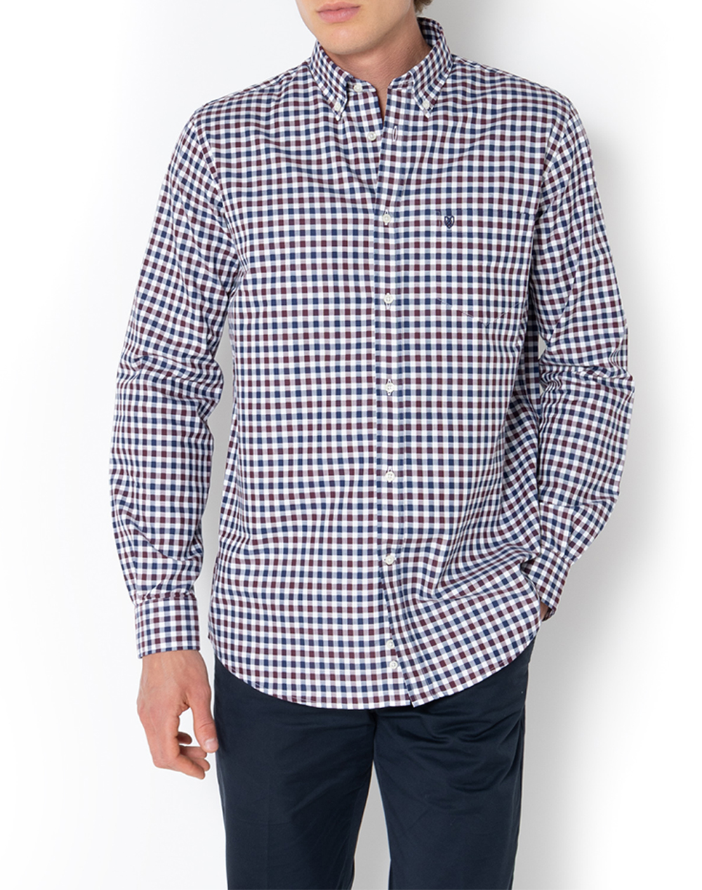 THE BOSTONIANS РИЗА MAVERICK TWILL REGULAR FIT MedCheck TWILL Button-down Regular FIT