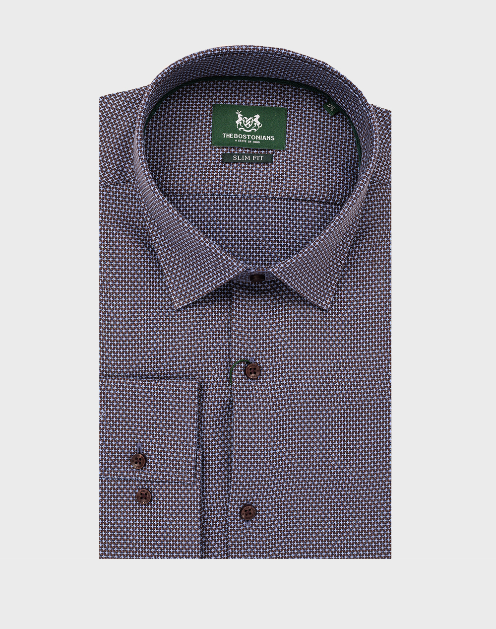 THE BOSTONIANS РИЗА DOBBY SLIM FIT Patterned DOBBY Classic Slim FIT