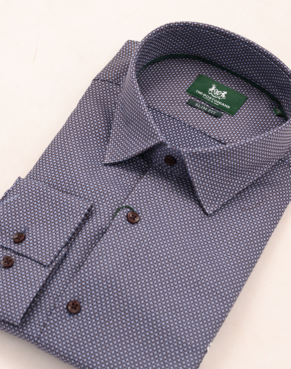 THE BOSTONIANS РИЗА DOBBY SLIM FIT Patterned DOBBY Classic Slim FIT