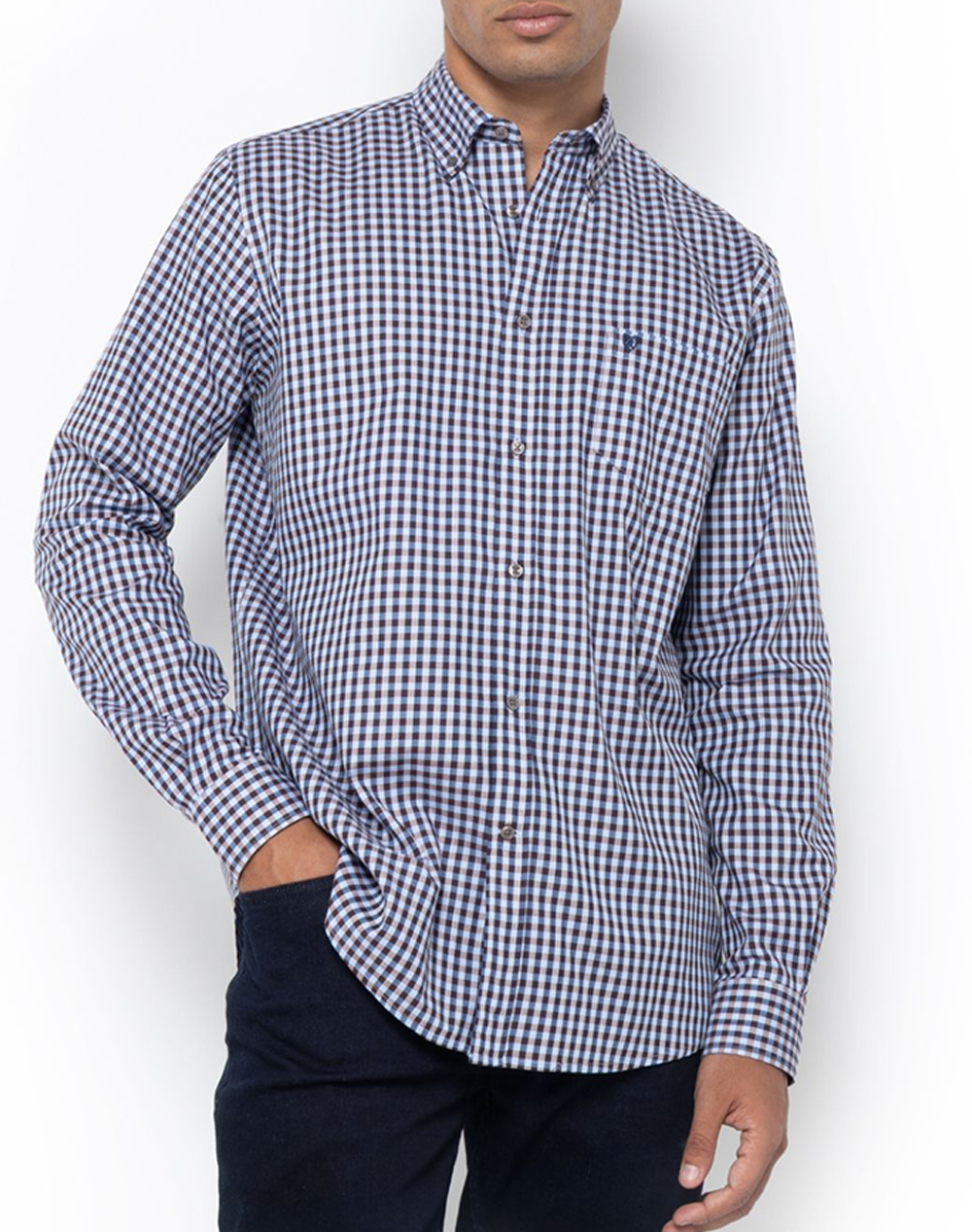 THE BOSTONIANS РИЗА MAVERICK TWILL REGULAR FIT MedCheck TWILL Button-down Regular FIT