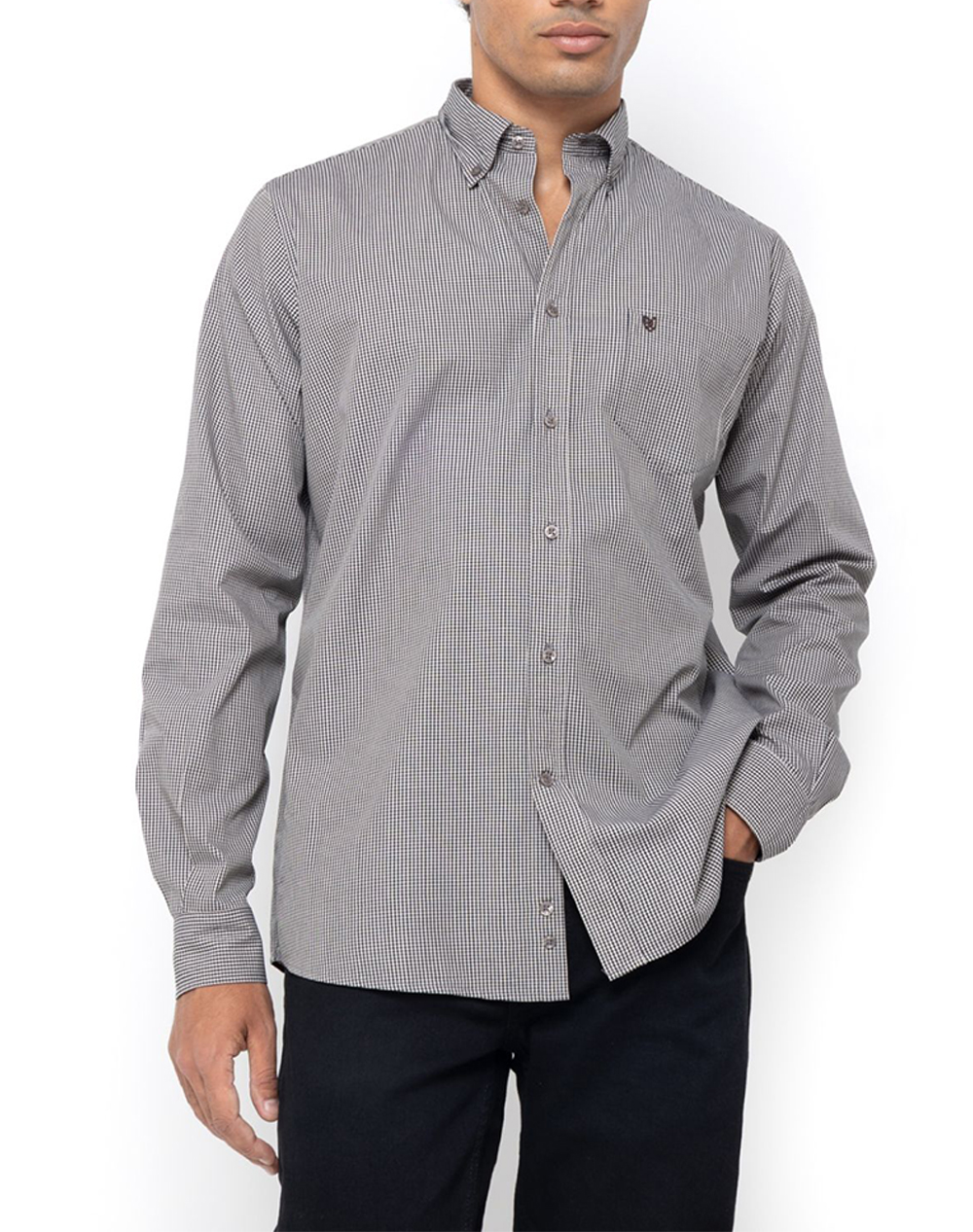THE BOSTONIANS РИЗА CHESTER ПОПЛИН REGULAR FIT MiniCheck POPLIN Button-down Regular Fit