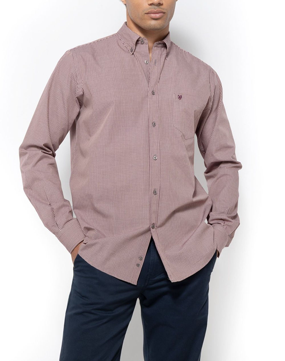 THE BOSTONIANS РИЗА CHESTER ПОПЛИН REGULAR FIT MiniCheck POPLIN Button-down Regular Fit