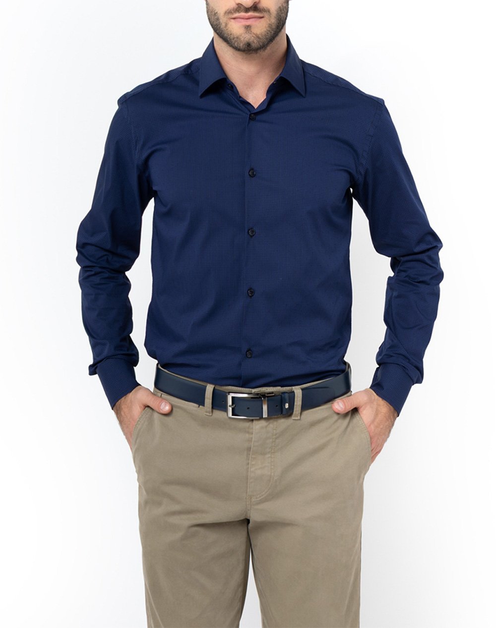 THE BOSTONIANS РИЗА CHESTER ПОПЛИН SLIM FIT Micro Check POPLIN Classic Slim FIT