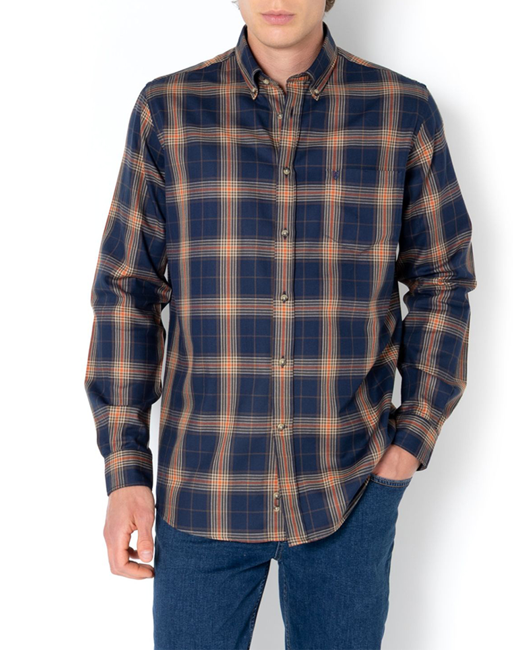 THE BOSTONIANS РИЗА COPLEY REGULAR FIT BigCheck FLANNEL Button-down Regular FIT