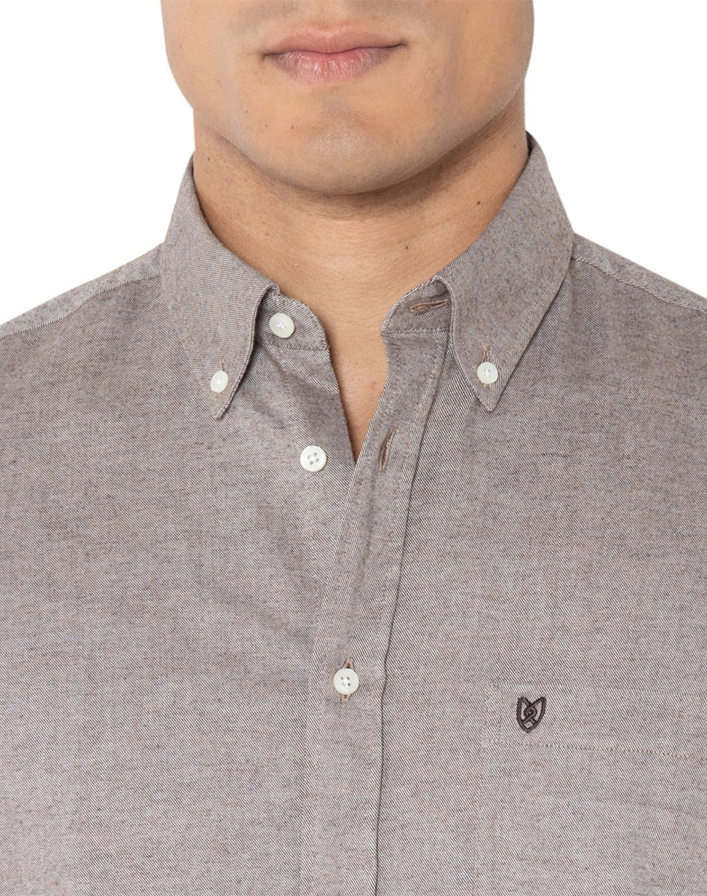 THE BOSTONIANS РИЗА REGULAR FIT Plain FLANNEL Button-down Regular Fit