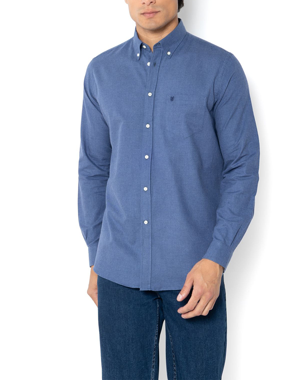 THE BOSTONIANS РИЗА REGULAR FIT Plain FLANNEL Button-down Regular Fit