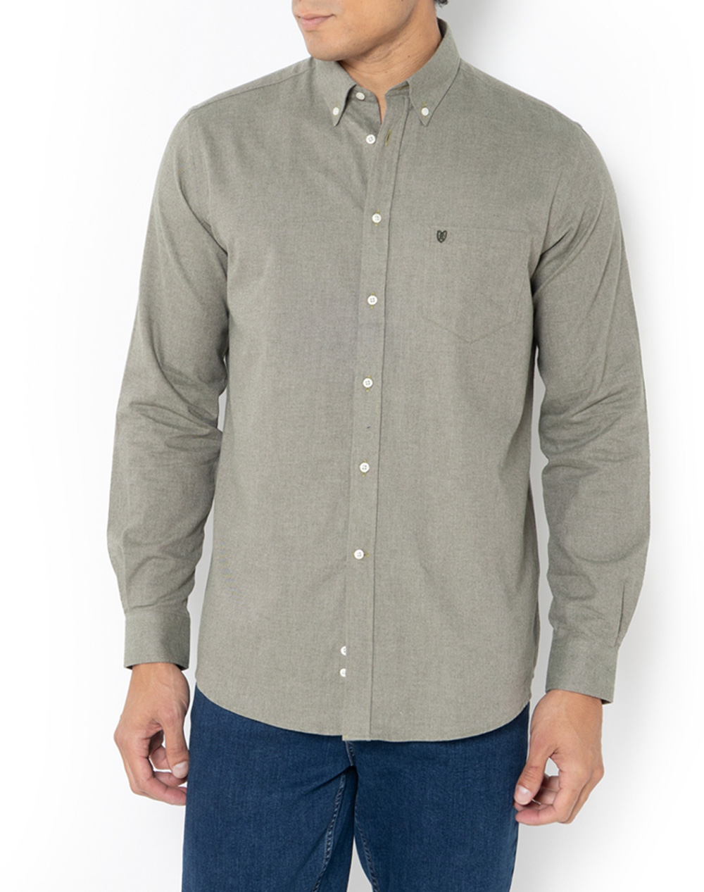 THE BOSTONIANS РИЗА REGULAR FIT Plain FLANNEL Button-down Regular Fit