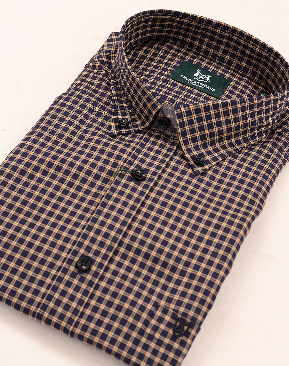 THE BOSTONIANS РИЗА CHESTER TWILL REGULAR FIT MiniCheck TWILL Button-down Regular FIT