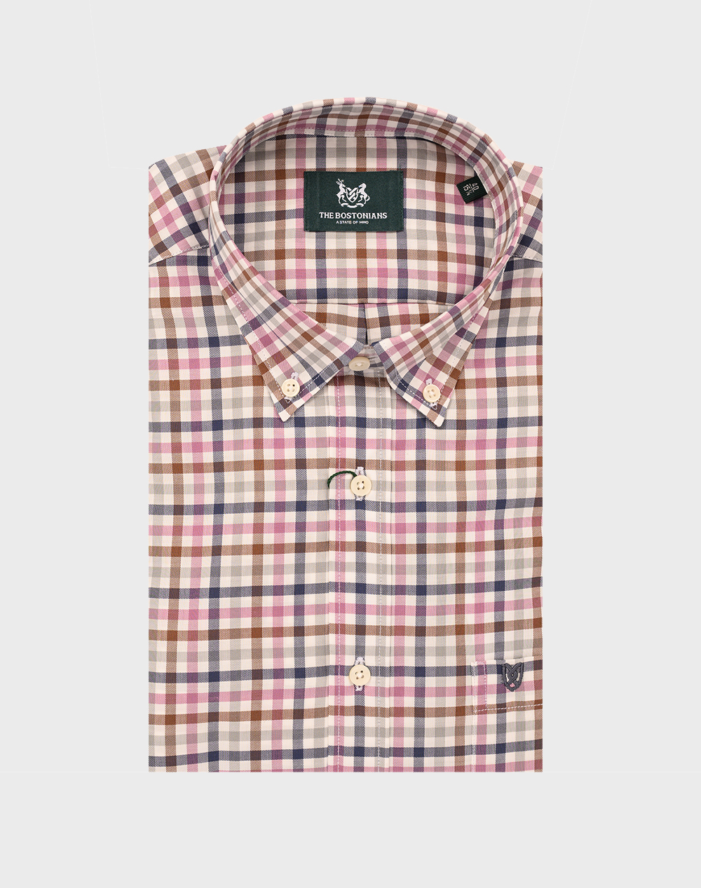 THE BOSTONIANS РИЗА MAVERICK TWILL REGULAR FIT MedCheck TWILL Button-down Regular FIT