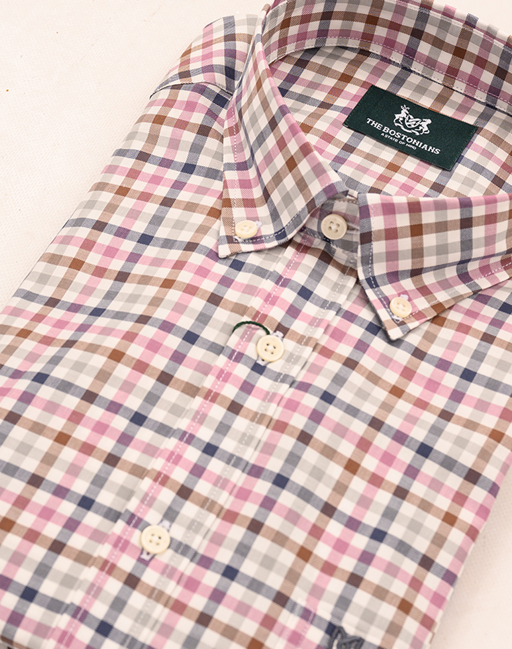 THE BOSTONIANS РИЗА MAVERICK TWILL REGULAR FIT MedCheck TWILL Button-down Regular FIT