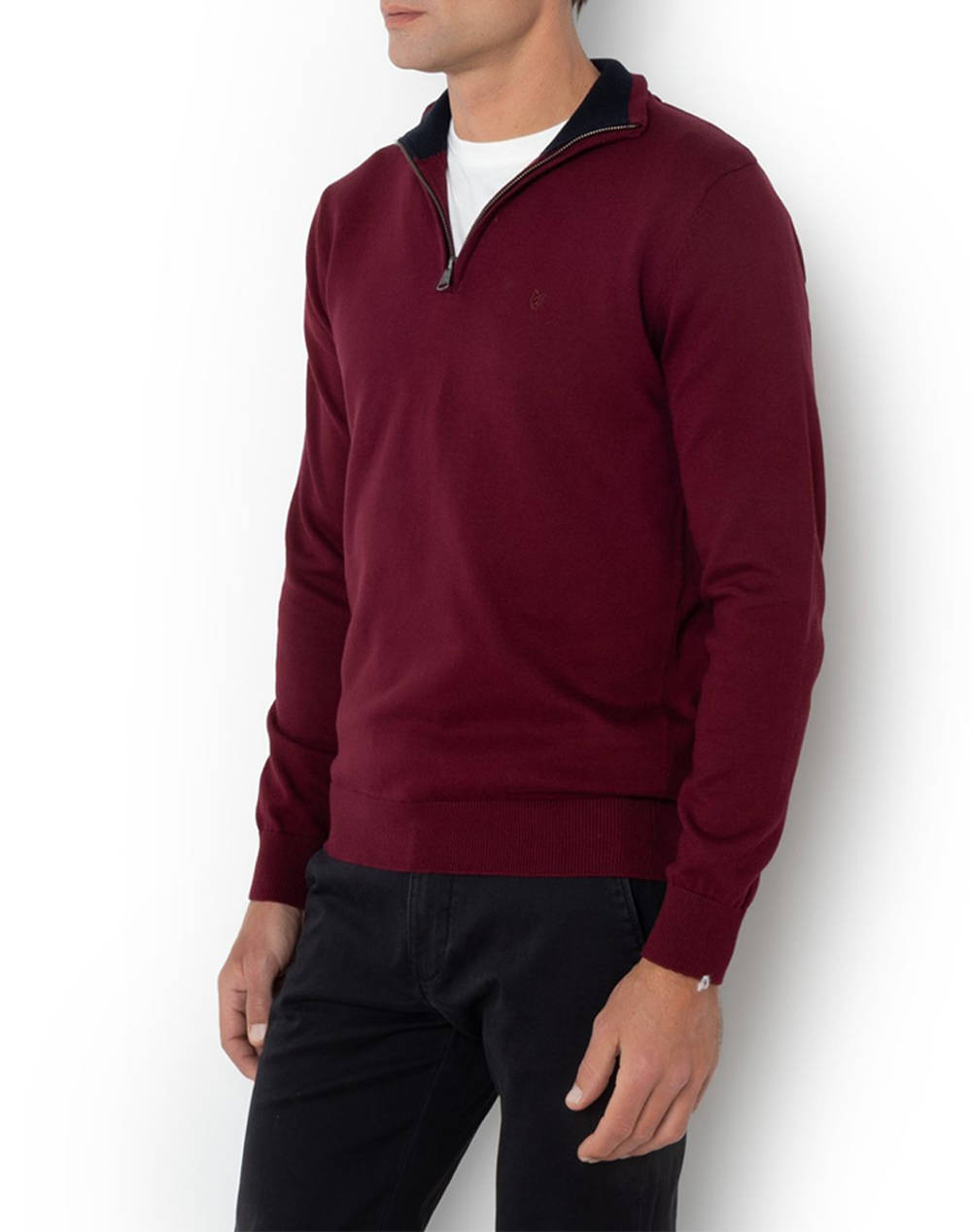 BOSTONIANS ПУЛОВЕР ПАМУЧЕН HALF-ZIP REGULAR FIT