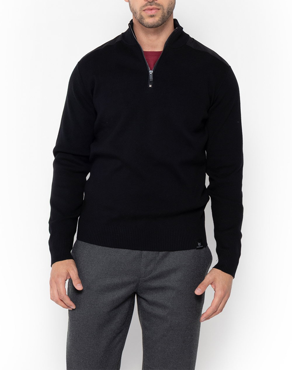 THE BOSTONIANS KNITTING HALF-ZIP REGULAR FIT